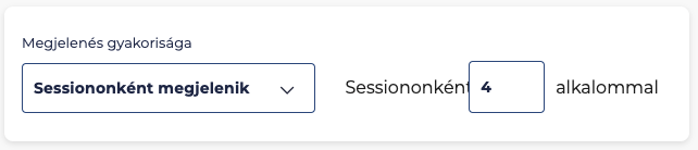 Sessiononként megjelenik Sessiononként megjelenik
