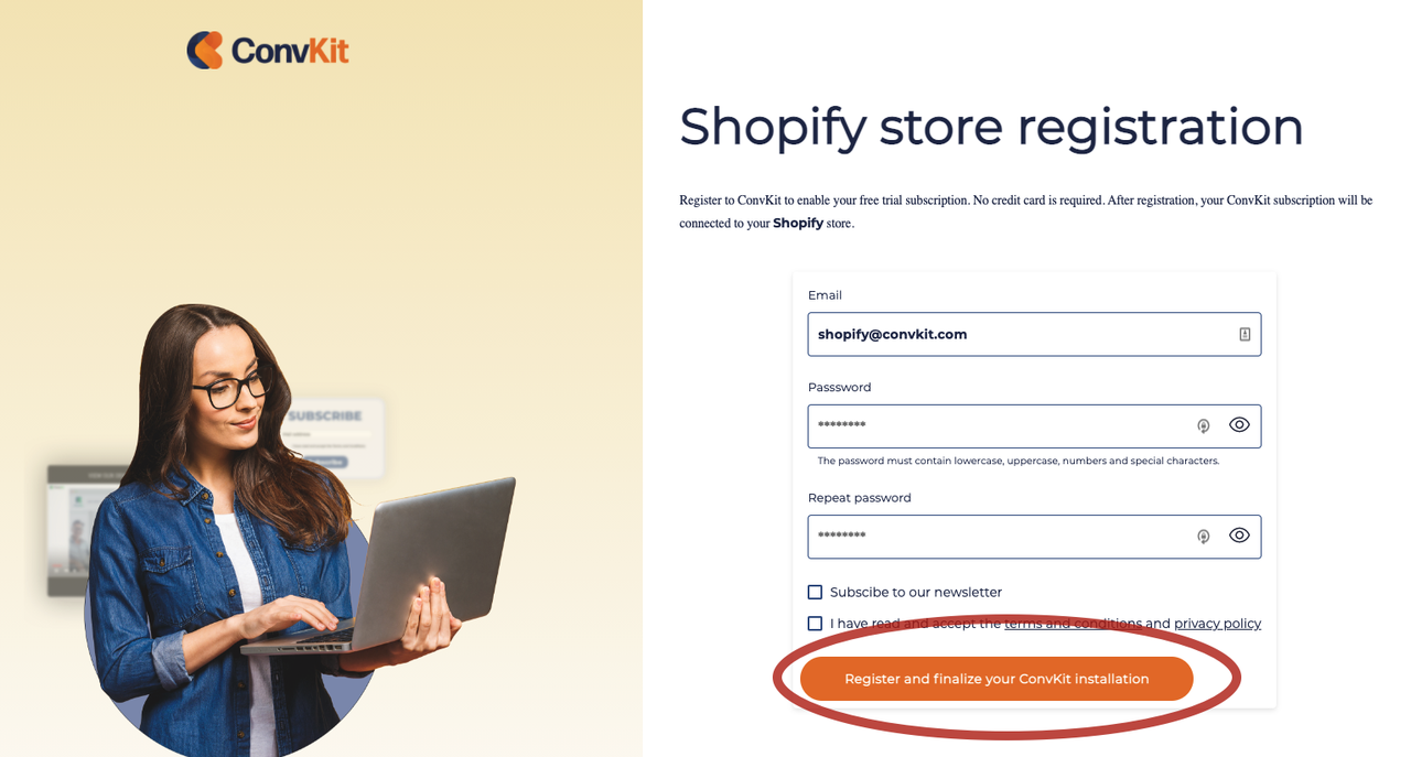 Shopify Registration