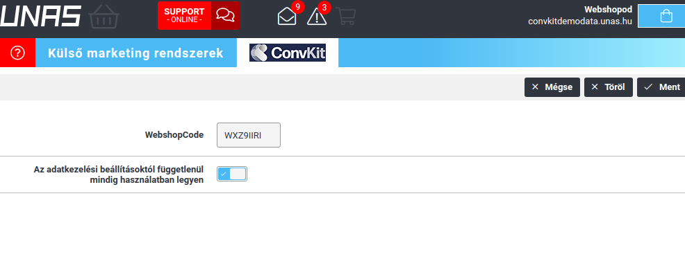 Unas kód hozzáadás Unas kód hozzáadás