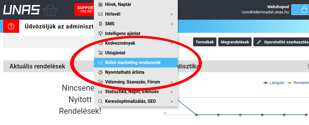 Unas külső marketingrendszerek Unas külső marketingrendszerek
