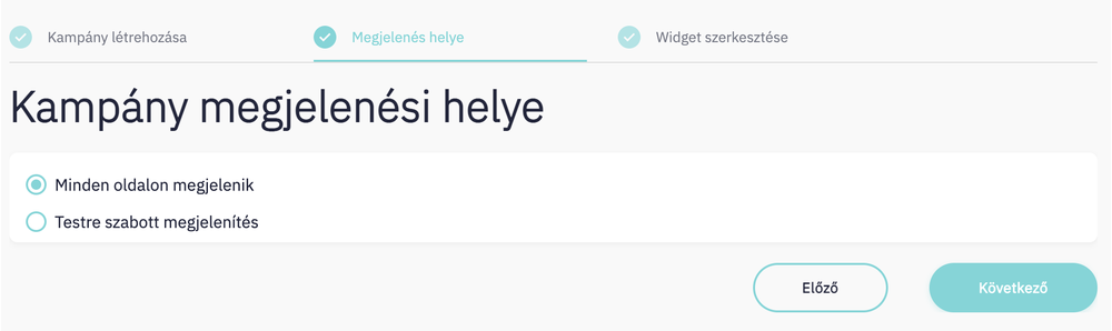 Kampány megjelenítési helye #1 Kampány megjelenési helye