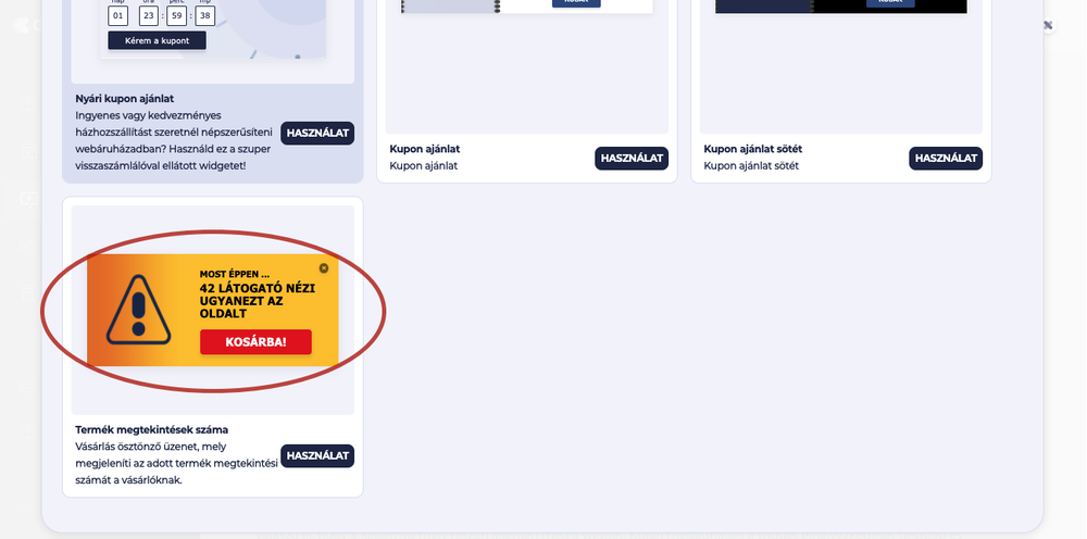 Widget választás Widget választás