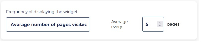 Frequency of displaying the widget - By pages visited Frequency of displaying the widget - By pages visited