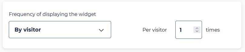 Frequency of displaying the widget - By visitor Frequency of displaying the widget - By visitor